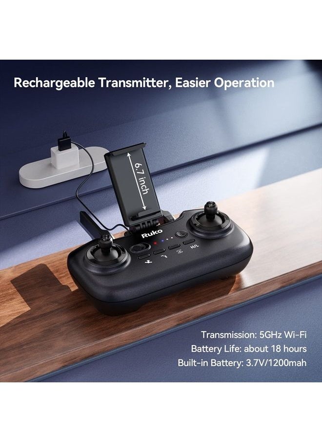 RUKO - U11S Drones with Camera for Adults 4k, 40 Mins Flight Time, Foldable FPV GPS Drones for Beginners with Live Video, Follow Me, Auto Return Home, Encircling Flight(2 Batteries and Carrying Case) - Image 1