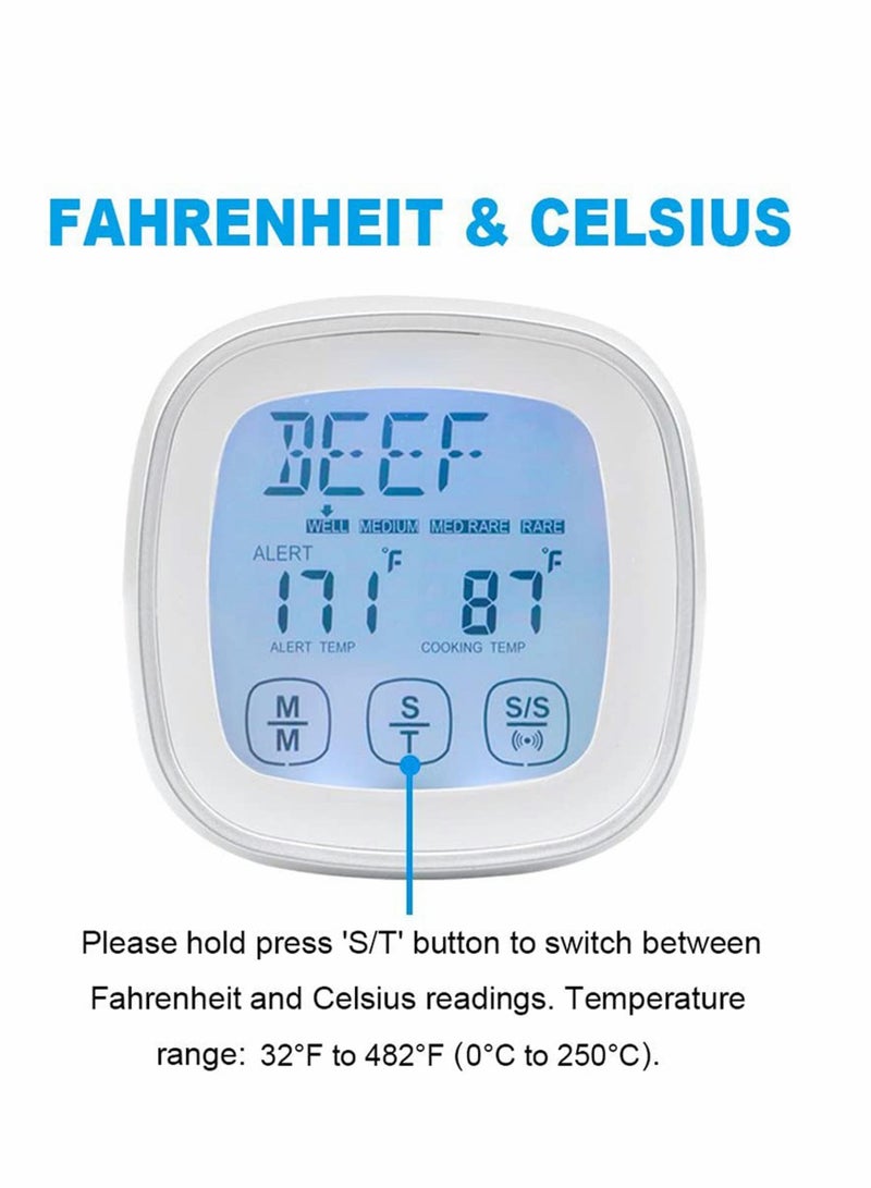 Y&D Food Thermometer, Digital for Cooking with Timer, Instant Read Meat Thermometer Grade and Waterproof Probe, Touch Screen, Preset Temperatures Kitchen, Grill Smoker - Image 4