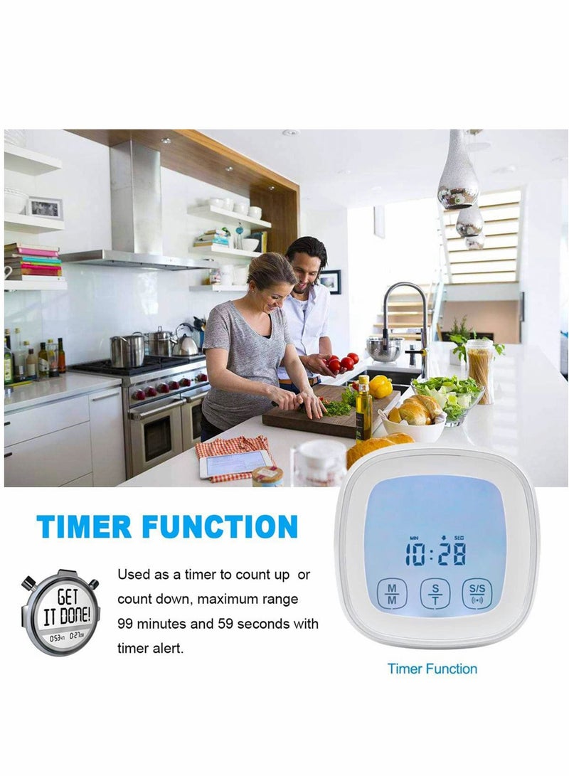 Y&D Food Thermometer, Digital for Cooking with Timer, Instant Read Meat Thermometer Grade and Waterproof Probe, Touch Screen, Preset Temperatures Kitchen, Grill Smoker - Image 3