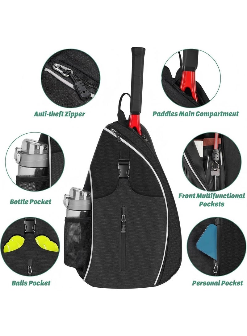 Bukela Tennis Bag for Men Women Tennis Racket Bags Tennis Backpack for Women Men Waterproof Crossbody Sling Pickleball Bags Pickleball Bag for Boys Girls Youth Tennis Racket Bag - Image 3
