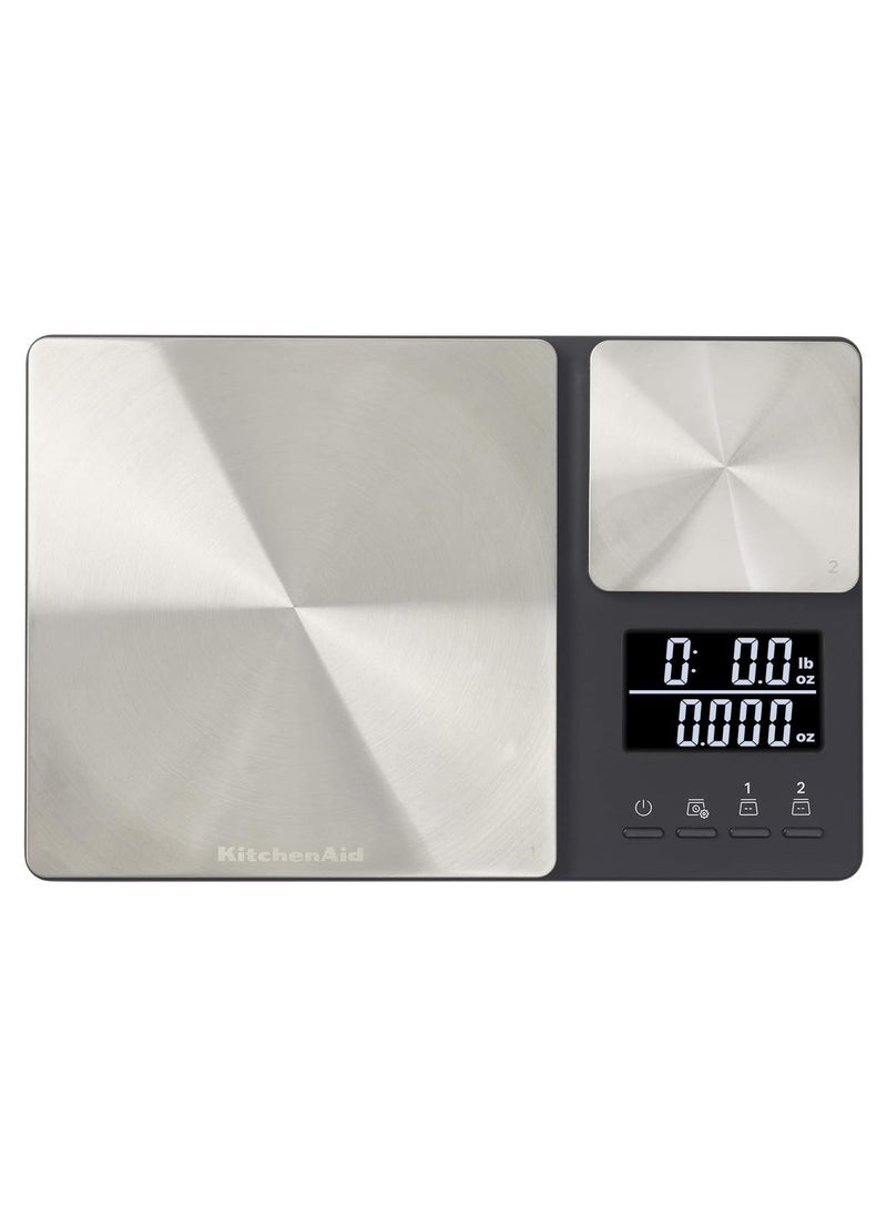 KitchenAid - Precision Stainless Steel Dual-Platform Digital Food Scale with 5kg Capacity and Precision 16oz Capacity - Image 1