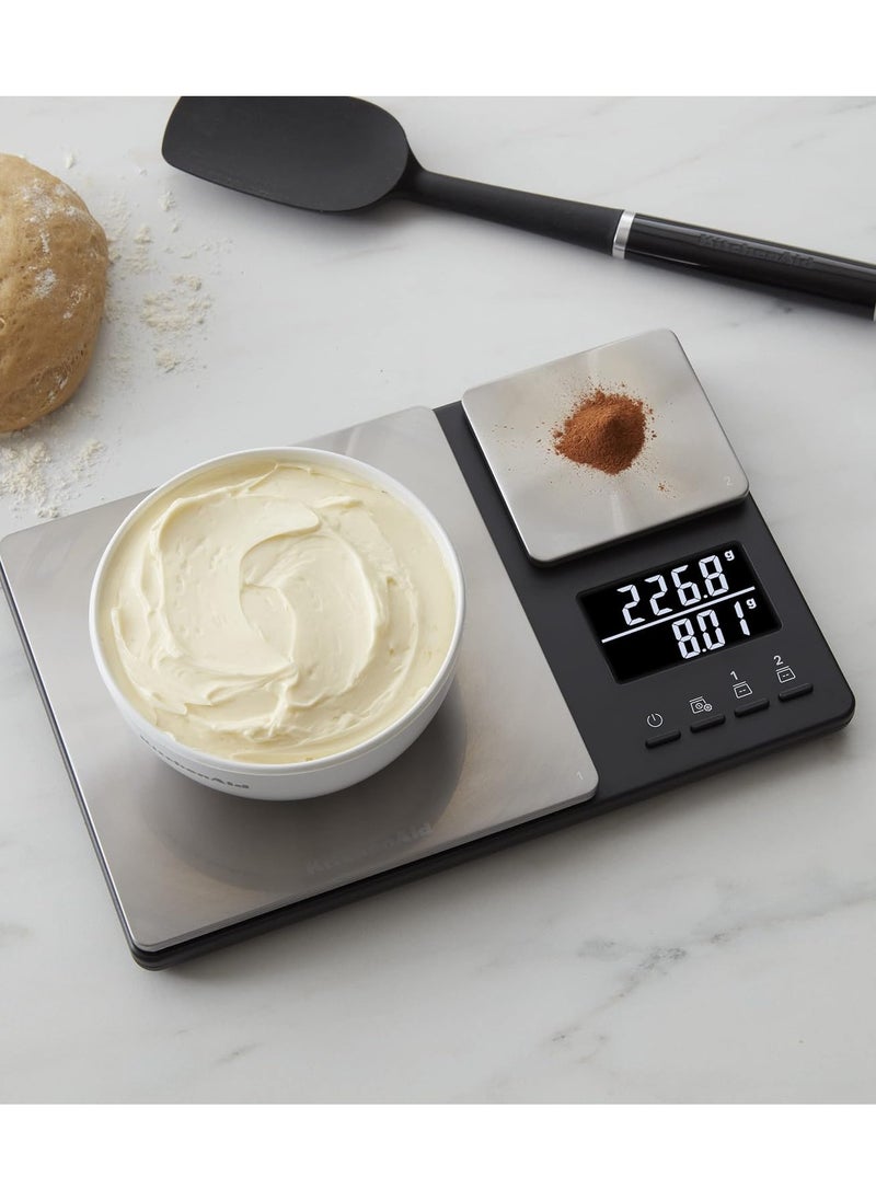KitchenAid - Precision Stainless Steel Dual-Platform Digital Food Scale with 5kg Capacity and Precision 16oz Capacity - Image 1