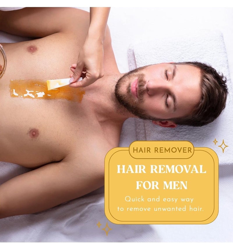 MOOM Organic Hair Removal Sugar Wax for Men with Aloe Vera & Chamomile â€“ Soft Wax for Sensitive Skin & Men Hair - Perfect for Back, Chest, Eyebrow & Body - 12 oz Jar (Strips & Sticks NOT Included) - Image 2