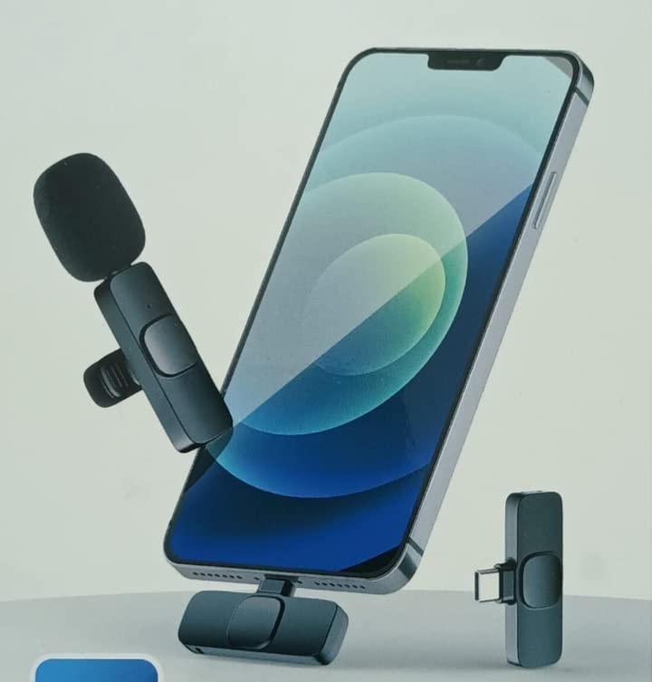 Careflection 2 in 1 K8 Wireless Microphone, Digital Mini Portable Recording Clip Mic with Receiver for All Type-C Lightning Mobile Phones Camera Laptop for Vlogging YouTube Online Class, Zoom Call - Image 2
