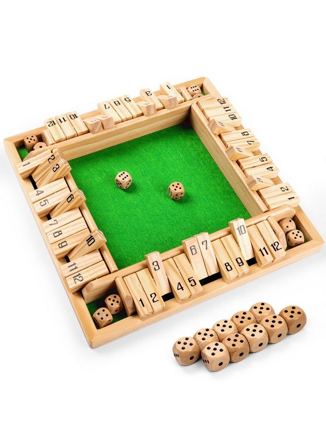 ropoda Shut The Box Game, Upgraded 12 Numbers Wooden Board Games for Adult and Kids, Shut The Box Dice Game -Addition Training, Fun for Family Game Night - Image 1