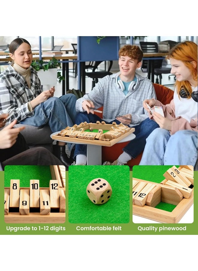 ropoda Shut The Box Game, Upgraded 12 Numbers Wooden Board Games for Adult and Kids, Shut The Box Dice Game -Addition Training, Fun for Family Game Night - Image 3