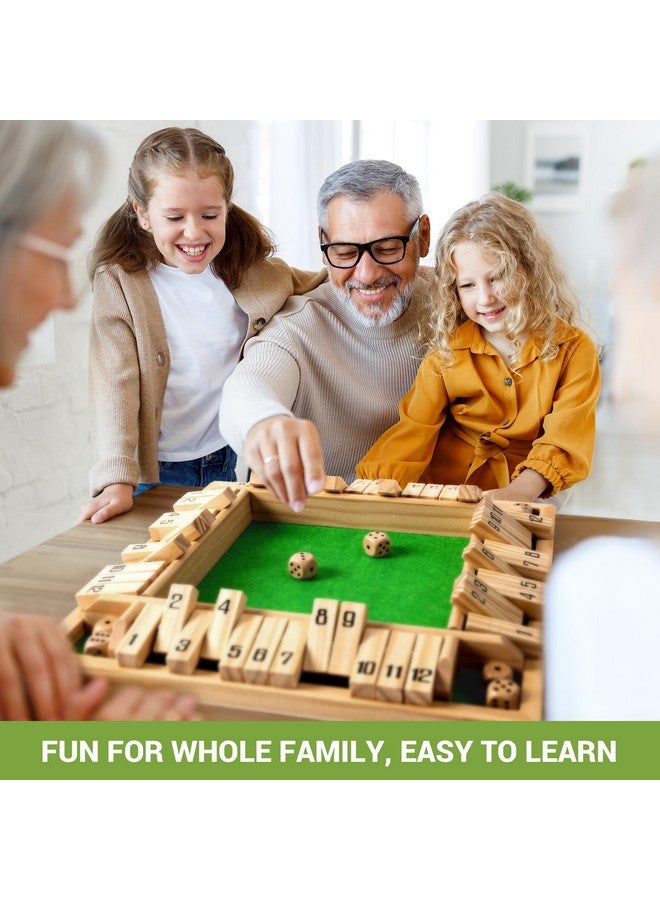 ropoda Shut The Box Game, Upgraded 12 Numbers Wooden Board Games for Adult and Kids, Shut The Box Dice Game -Addition Training, Fun for Family Game Night - Image 2