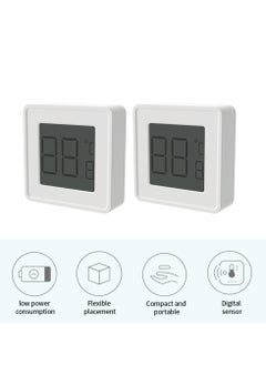 SYOSI Thermometer and Hygrometer for Room, Indoor Mini Thermometer Hygrometer with Digital Temperature Humidity Meter Gauge Monitor, Large LCD Display Celsius for Greenhouse Baby Office Home Cellar 2Pcs  - Image 2