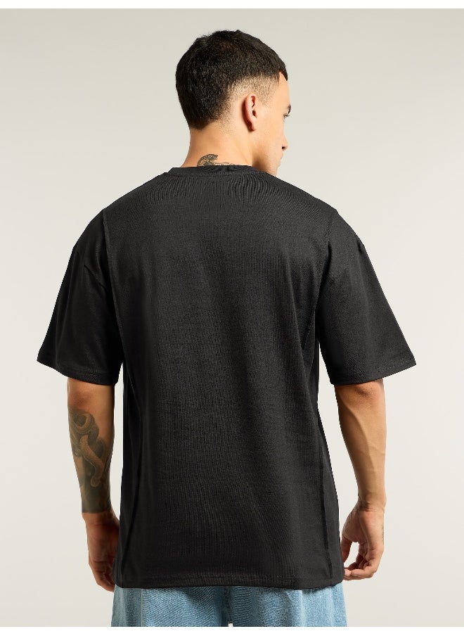 Beyoung Black Pintuck Oversized T-shirt  - Image 2