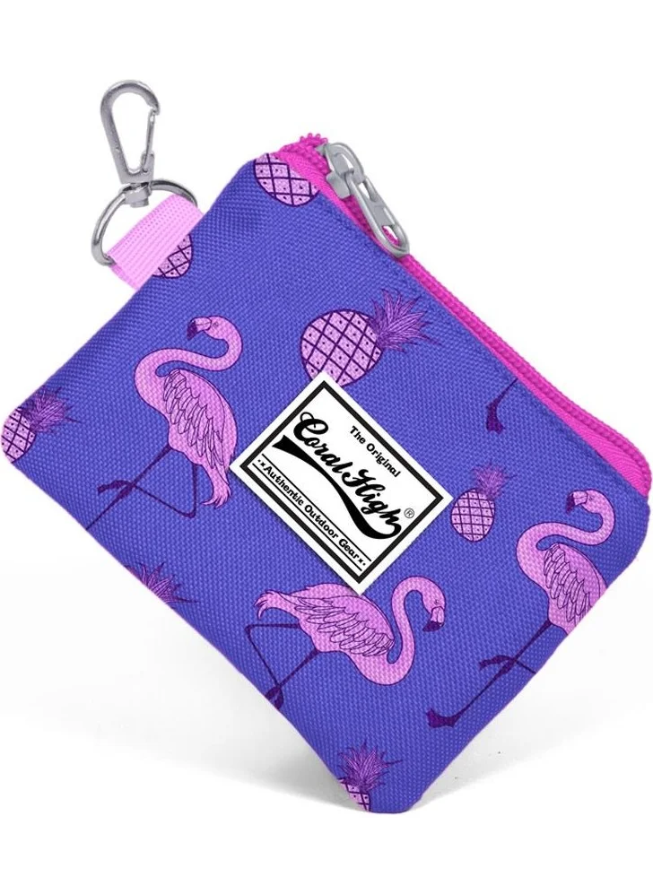 CORAL HIGH Kids Lavender Flamingo Patterned Coin Purse 21726