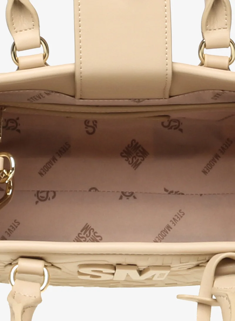 Steve Madden BONE/GOLD Embossed PU Small Tote Bag for Women | Best Price UAE