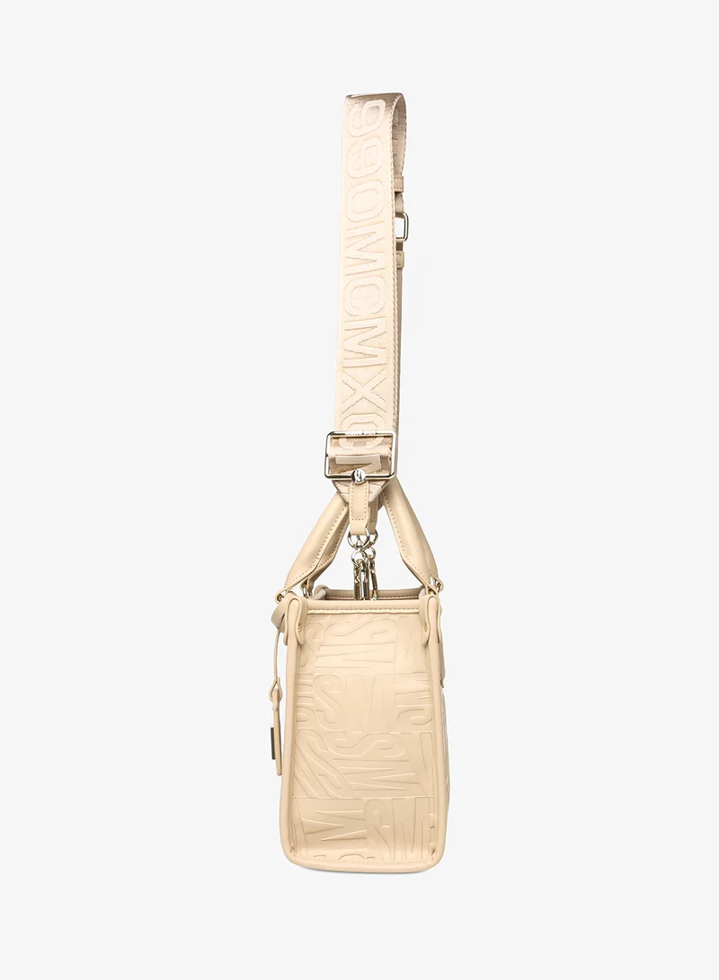 Steve Madden BONE/GOLD Embossed PU Small Tote Bag for Women | Best Price UAE