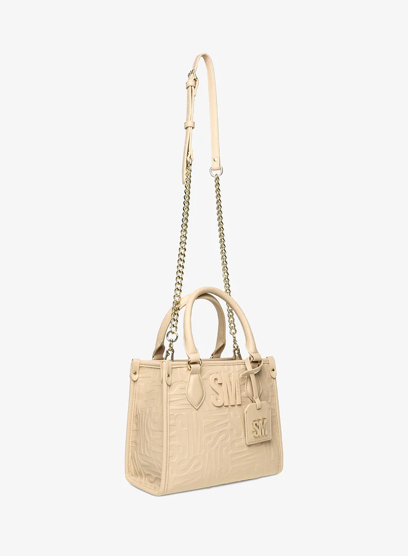 Steve Madden BONE/GOLD Embossed PU Small Tote Bag for Women | Best Price UAE