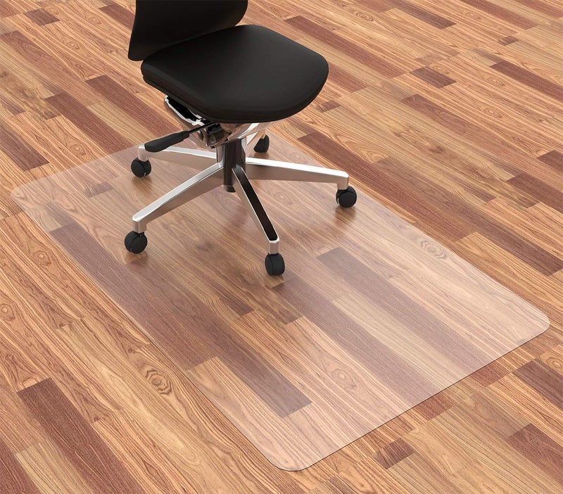 HOMEK حصيرة مكتب HOMEK للكراسي للأرضيات الخشبية، 48” × 30” حصيرة كراسي مكتب شفافة للأرضيات الصلبة، انزلاق سهل للكراسي - Image 1