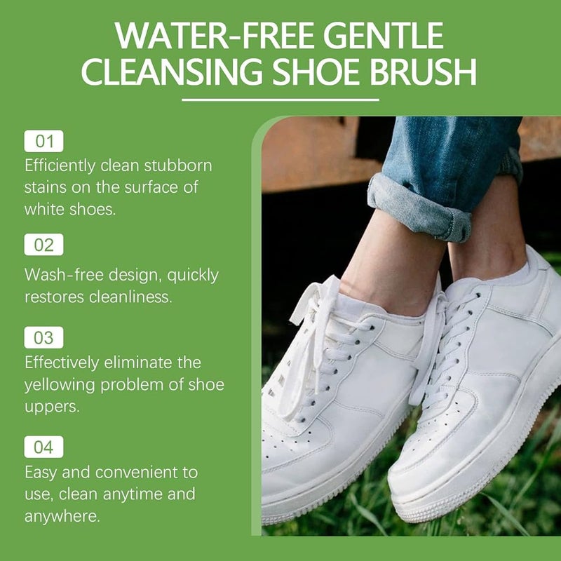 NALACAL Cleansing Shoe Brush, Water-Free Gentle Multifunction 2-in-1 Shoe Brush, for White Sneakers, Leather, Suede, 2Pcs - Image 2