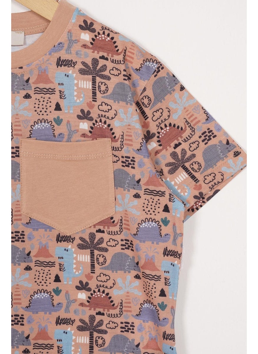 WEWE 123242 Boy 3-7 Years Old Applique Pocket Detailed T-shirt  - Image 2