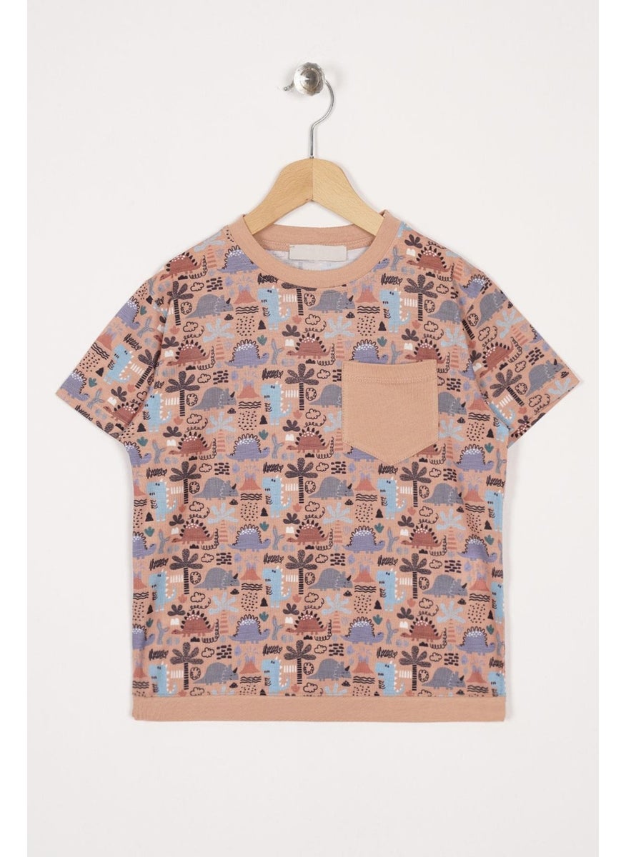 WEWE 123242 Boy 3-7 Years Old Applique Pocket Detailed T-shirt  - Image 1