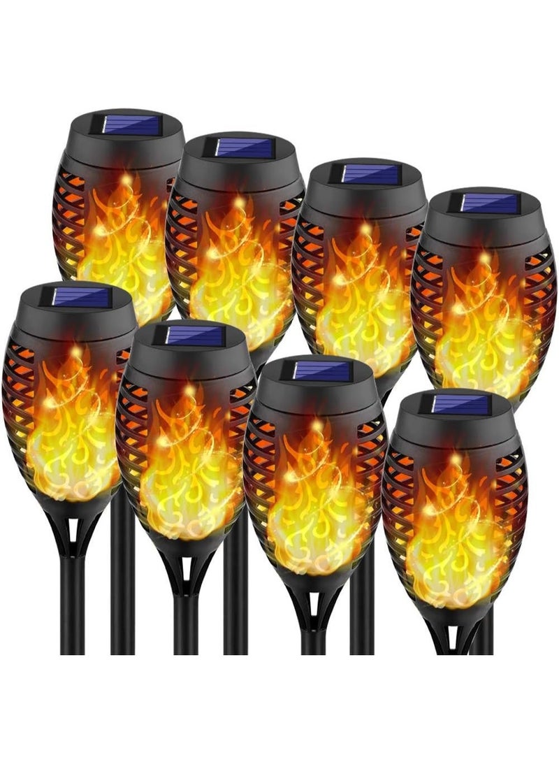 jaexest Solar Outdoor Lights, 8 Pack Solar Torch Light with Flickering Flame, Waterproof, Orange, ABS Material, Outdoor Decor - Image 1