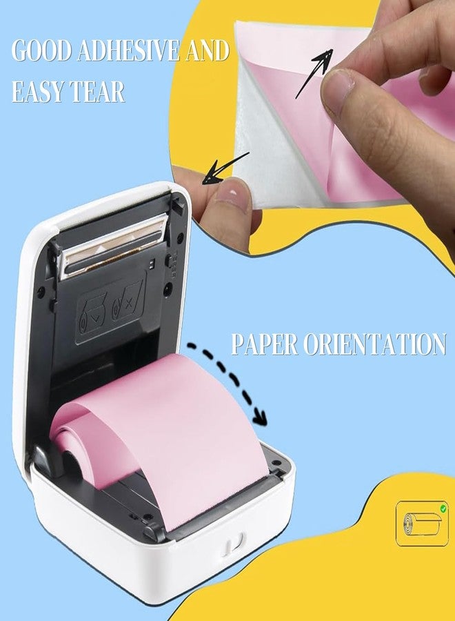 Zeitel® 3 Rolls Adhesive Thermal Printer Stickers 57x25mm 3 Colors Thermal Printer Stickers Label Sticker for Mini Printers Bluetooth Pocket Printers Sticker (Pink/Blue/Yellow) - Image 4