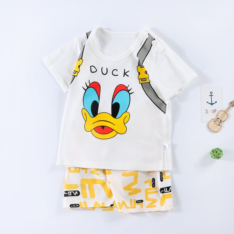 Summer Children'S Short-Sleeved Shorts Suit Pure Cotton T-Shirt For Boys And Girls Baby Thin Children'S Wear - Image 4