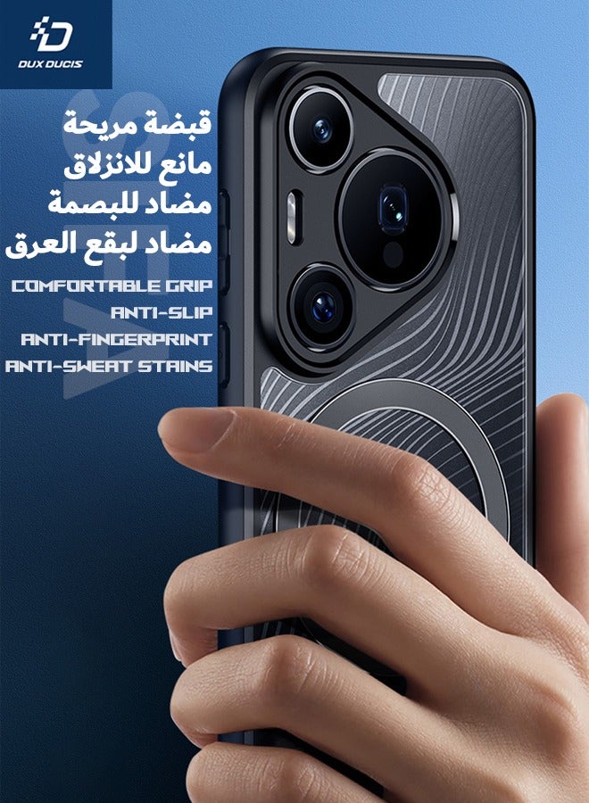 DUX DUCIS Huawei Pura 70 Pro Case with Lanyard, Anti-Drop Slim Shockproof Frosted Back Cover, [Support Magsafe][SGS Dropproof Certification][Streamline Texture] Case for HUAWEI Pura 70 Pro, Black - Image 4