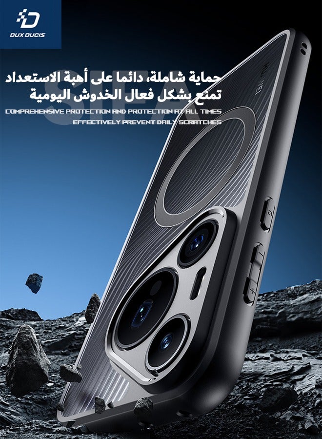 DUX DUCIS Huawei Pura 70 Pro Case with Lanyard, Anti-Drop Slim Shockproof Frosted Back Cover, [Support Magsafe][SGS Dropproof Certification][Streamline Texture] Case for HUAWEI Pura 70 Pro, Black - Image 3