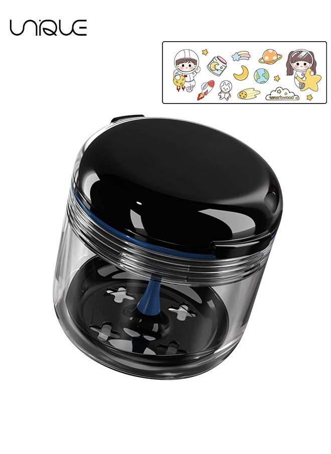 Unique Braces Box,Denture Bath Case, No-Leak Double Layer Dry & Wet Separation Denture Bath Box, Portable Denture Case with Mirror, Removal Tool, Brush for Dentures,  Mouth Guard, Retainers (Black)  - Image 1