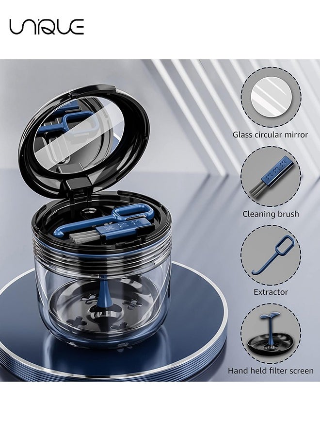 Unique Braces Box,Denture Bath Case, No-Leak Double Layer Dry & Wet Separation Denture Bath Box, Portable Denture Case with Mirror, Removal Tool, Brush for Dentures,  Mouth Guard, Retainers (Black)  - Image 3