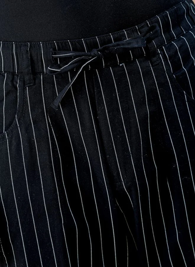 The Indian Garage Co Men Loose Fit Striped Mid-Rise Casual Trousers