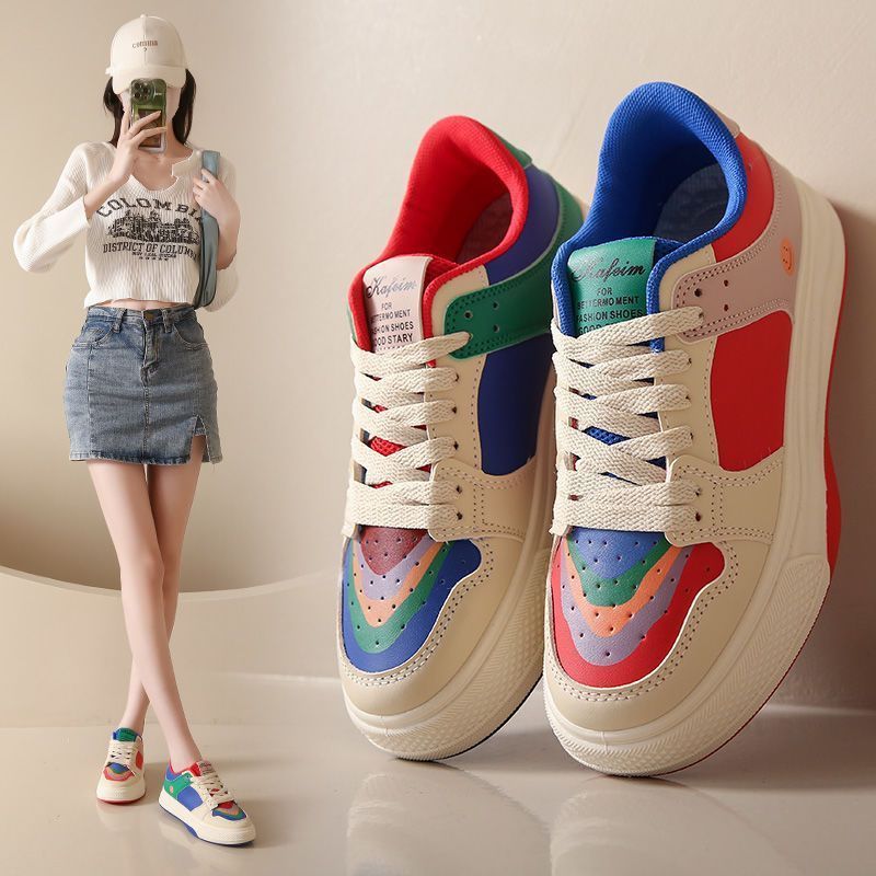Women's Two-tone Low Top Sneakers 2025 Spring - Image 3