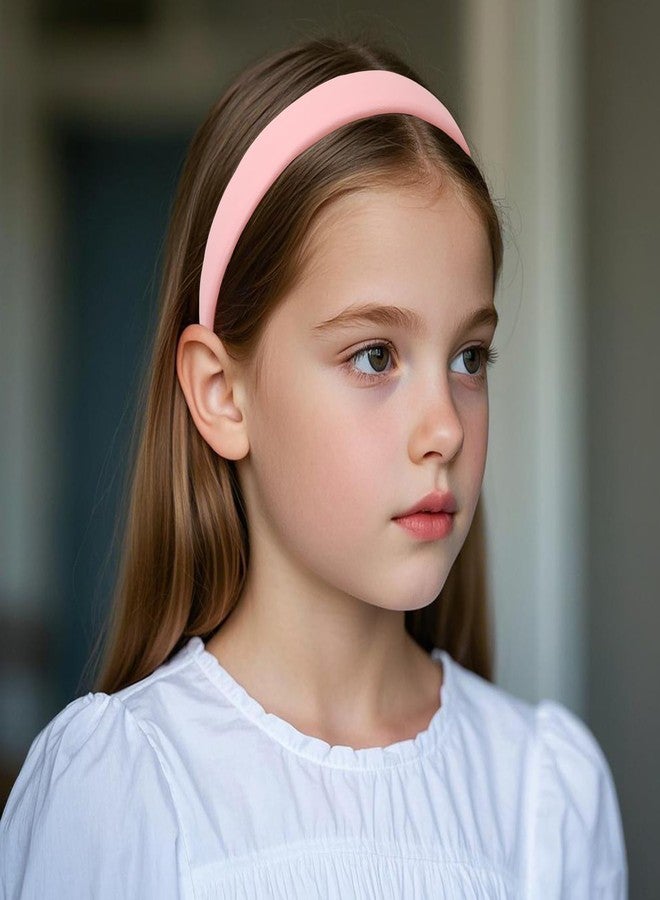 AMCAMI 1 Inch Pink PU Leather Headband Plain Solid Head Band Wide Thick Headbands Non-slip Hair Accessories for Women Girls - Image 4