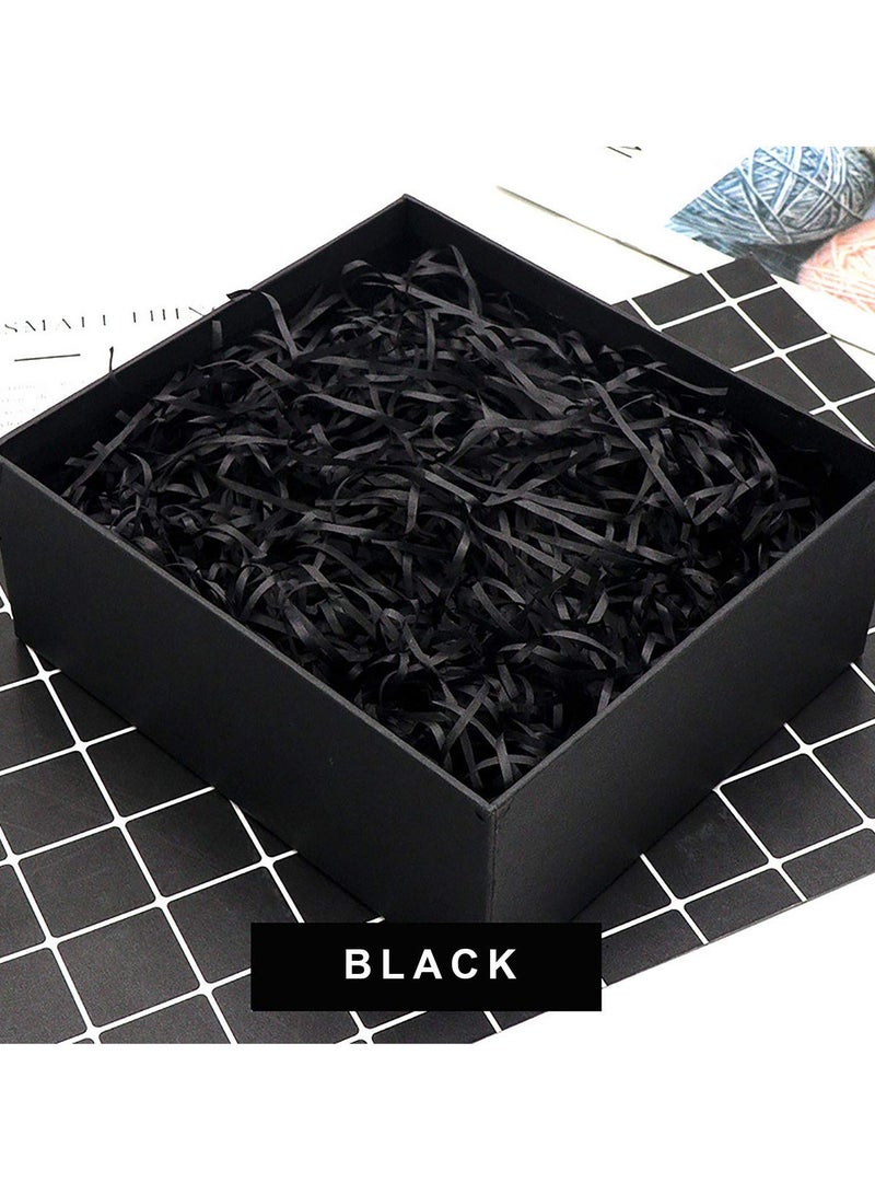 100 Grams Raffia Gift Filler Paper Shreds Grass Craft Shredded Tissue for Basket Filling Decoration Box DIY Packaging and Party Supplies Accessories Black - Image 2