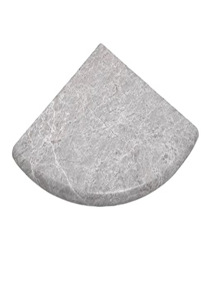 Tenedos Premium Quality Silver Gray Marble Bathroom Corner Shelf Grey Polished 9'' (1) - Image 1