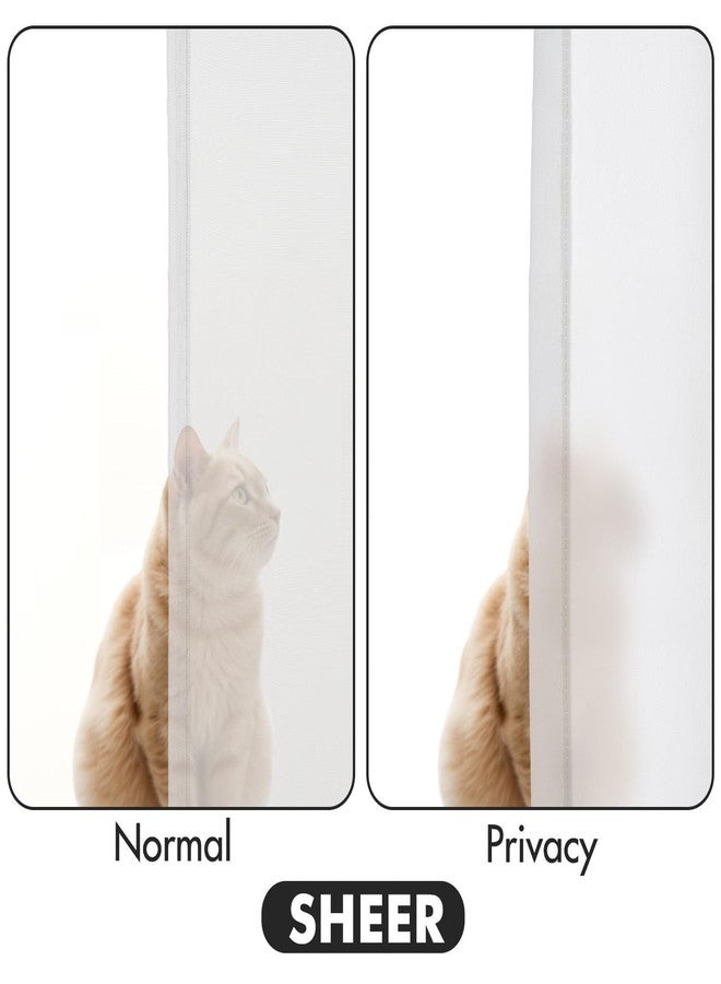 MIULEE White Privacy Sheer Curtains That Let Light in 90 Inches Long Non-See-Through Semi Sheer Light Filtering Window Curtains Drapes for Living Room Bedroom 2 Panels Set - Image 4