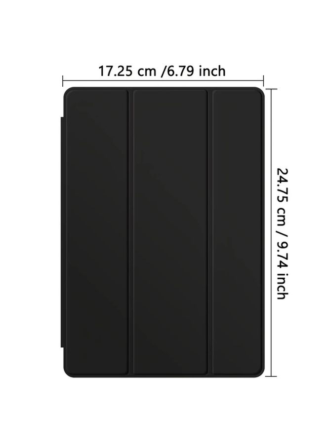 حافظة لجهاز Galaxy Tab S6 Lite 2024 / 2022 / 2020 قياس 10.4 إنش مع غطاء خلفي شفاف وحامل قابل للطي خفيف الوزن، مقاوم للخدوش، مزود بوظيفة السكون والاستيقاظ التلقائي، حافظة مع حامل قابل للتعديل - اللون أسود - Image 3
