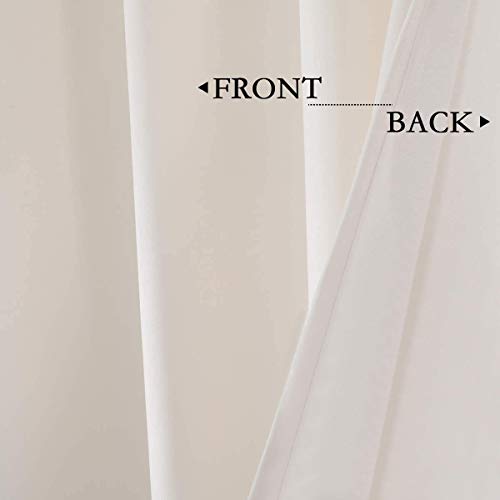 SPXTEX Cream White Velvet Curtains 90 Inches Long - Grommet Thermal Insulated Window Treatment for Bedroom, Light Filtering Drapes Set of 2 Panels - Image 4