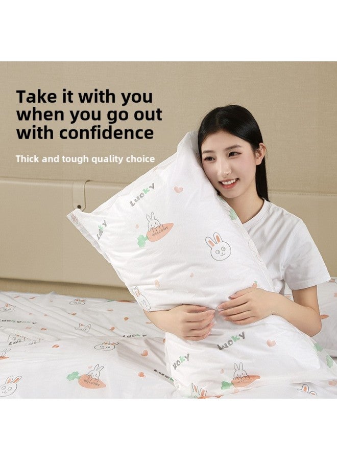 Disposable Bed Sheet Quilt Cover Pillowcase Quilt Cover Double Four-piece Travel Hotel Travel Bedding Dirty Bath Towel-Color:Double Sleeping Bag 200*220CM - Image 3