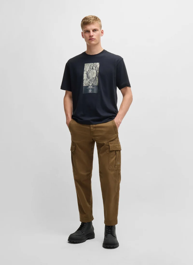 BOSS Cotton-jersey relaxed-fit T-shirt with seasonal graphic