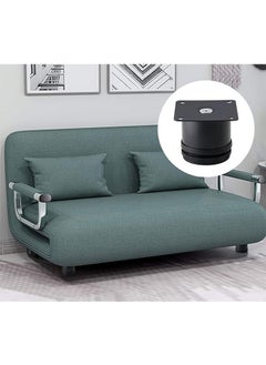 Generic 4Pcs Stainless Steel Furniture Legs Metal Cabinet Desk Legs Adjustable Round Metal Furniture Risers Replacement Legs Corner Feets Heavy Duty Table Leg Extenders for Sofa Chair 50*50mm Black  - Image 5