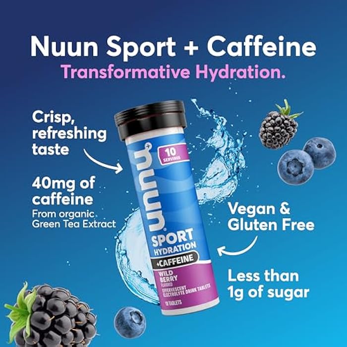 Nuun Sport + Caffeine: Electrolyte Drink Tablets, Wild Berry,10 Count (Pack of 1) - Image 3