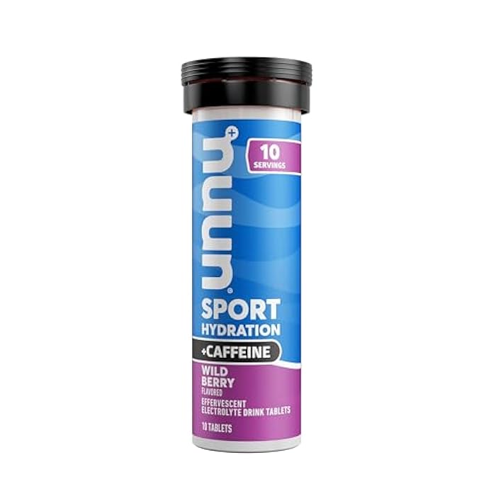 Nuun Sport + Caffeine: Electrolyte Drink Tablets, Wild Berry,10 Count (Pack of 1) - Image 1