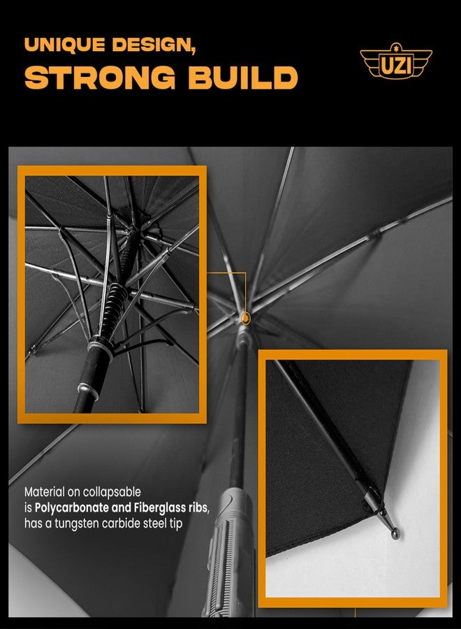 Uzi Fiberglass Tactical Automatic Umbrella, Windproof, Carbide Tip (easily breaks glass), Self Survival, Large, Light, Strong, Portable, Travel, Golf, for Men and Women - Image 4