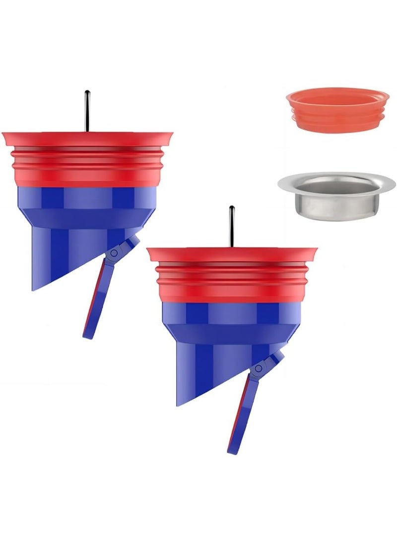 TERRIFI 2 Pack Shower Floor Drain Backflow Preventer, Sewer Core Silicone Anti-Odor Plug, Drain Valve Sewer Core, Universal 50 Tube 40 Tube, Suitable for Kitchen Bathroom - Image 1