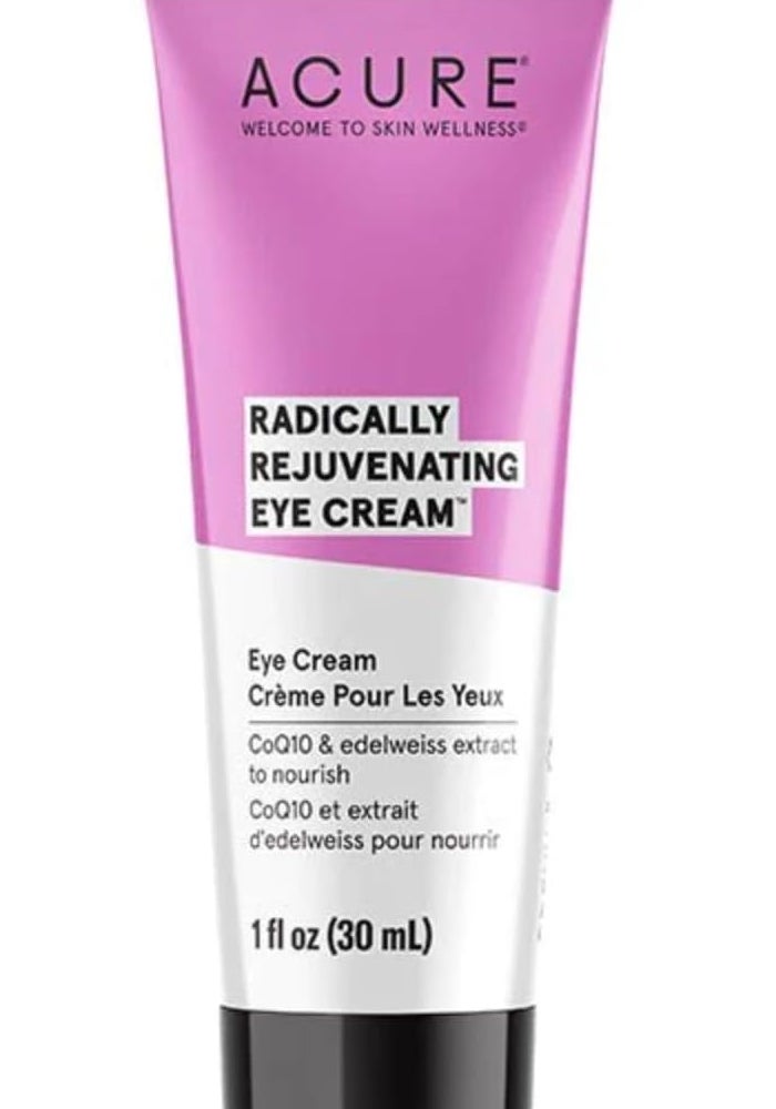 ACURE Radically Rejuvenating Eye Cream - 100% Vegan Anti-Aging Eye Cream with CoQ10 & Edelweiss Extract, 1 Fl Oz - Image 1