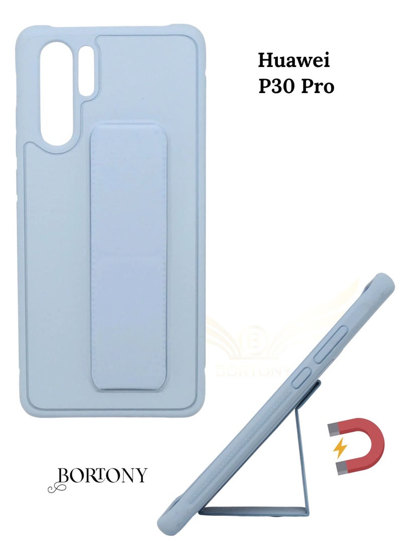 BORTONY P30 Pro Case, Fully Covered With Finger Grip Stand Holder Anti Slip Shockproof Protective Case Cover For Huawei P30 Pro - Image 1