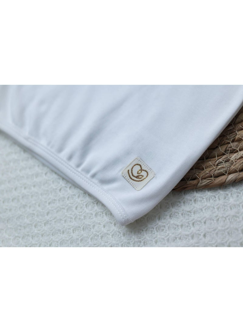 Sheer Hugs Casual Full Sleeve Top for Girls, Plain White - Image 4