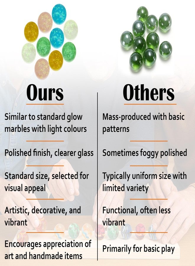 ARSUK Large Glass Shooter Marbles for Decoration 25mm/1 inch 10pcs Assorted Colour Marble Game, Marble Run Accessories Learning and Recreational, Sports & Outdoor Play (10pcs Glowinthe Dark Marbles) - Image 3