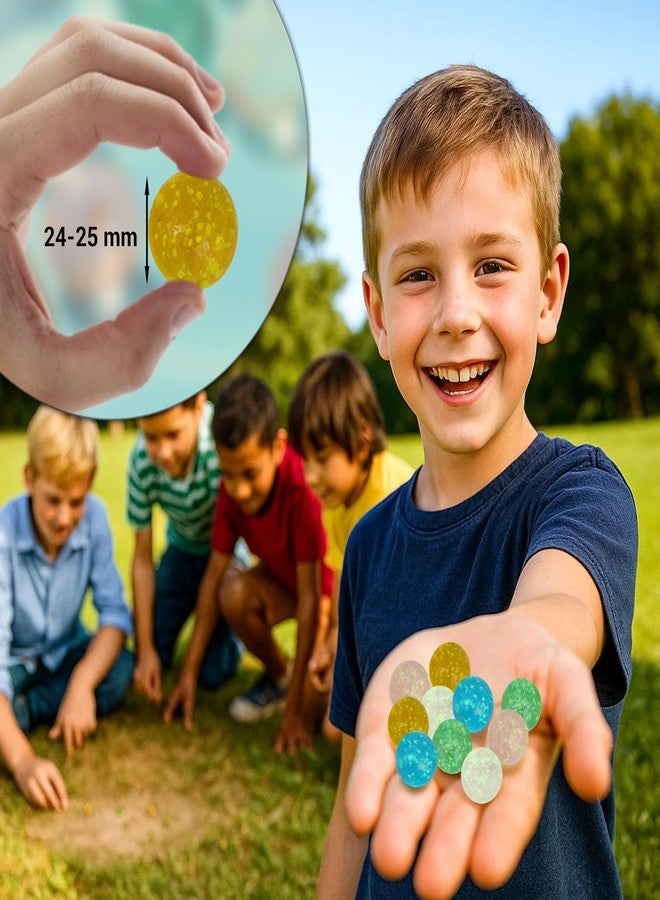 ARSUK Large Glass Shooter Marbles for Decoration 25mm/1 inch 10pcs Assorted Colour Marble Game, Marble Run Accessories Learning and Recreational, Sports & Outdoor Play (10pcs Glowinthe Dark Marbles) - Image 2