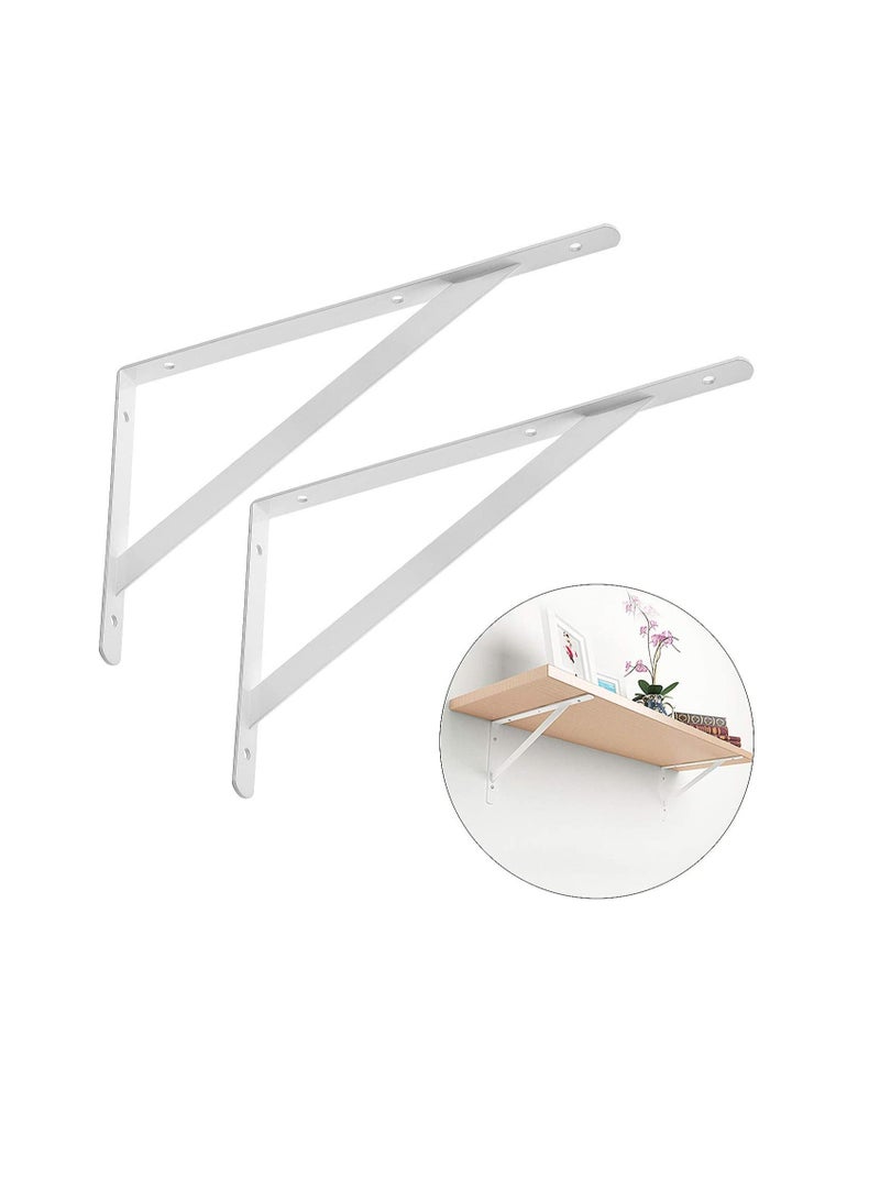 Heavy Duty One Pair Shelf Brackets 9" x 12", Floating Shelves Tripod Triangle Shelf L Brackets, 90 Degree Angle Wall Mounted Shelf Supporter Bracket Frame  - Image 2