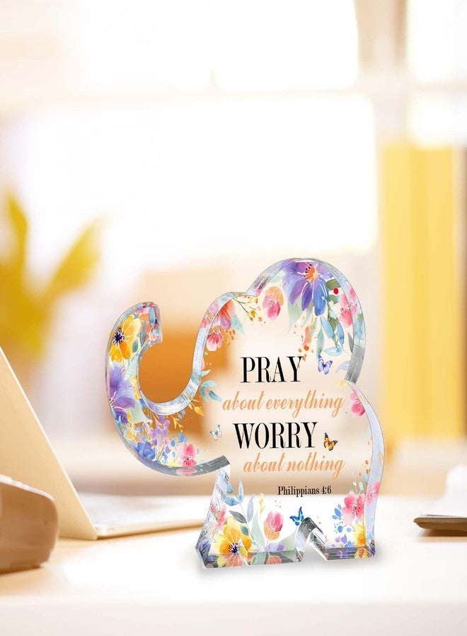 TAGDANK Christian Elephant Gifts for Women, Acrylic Inspirational Bible Verse Sign, Thank You Gift Appreciation Encouragement Gift for Coworker Teacher Friend, Prayer Room Office Decor - Image 3